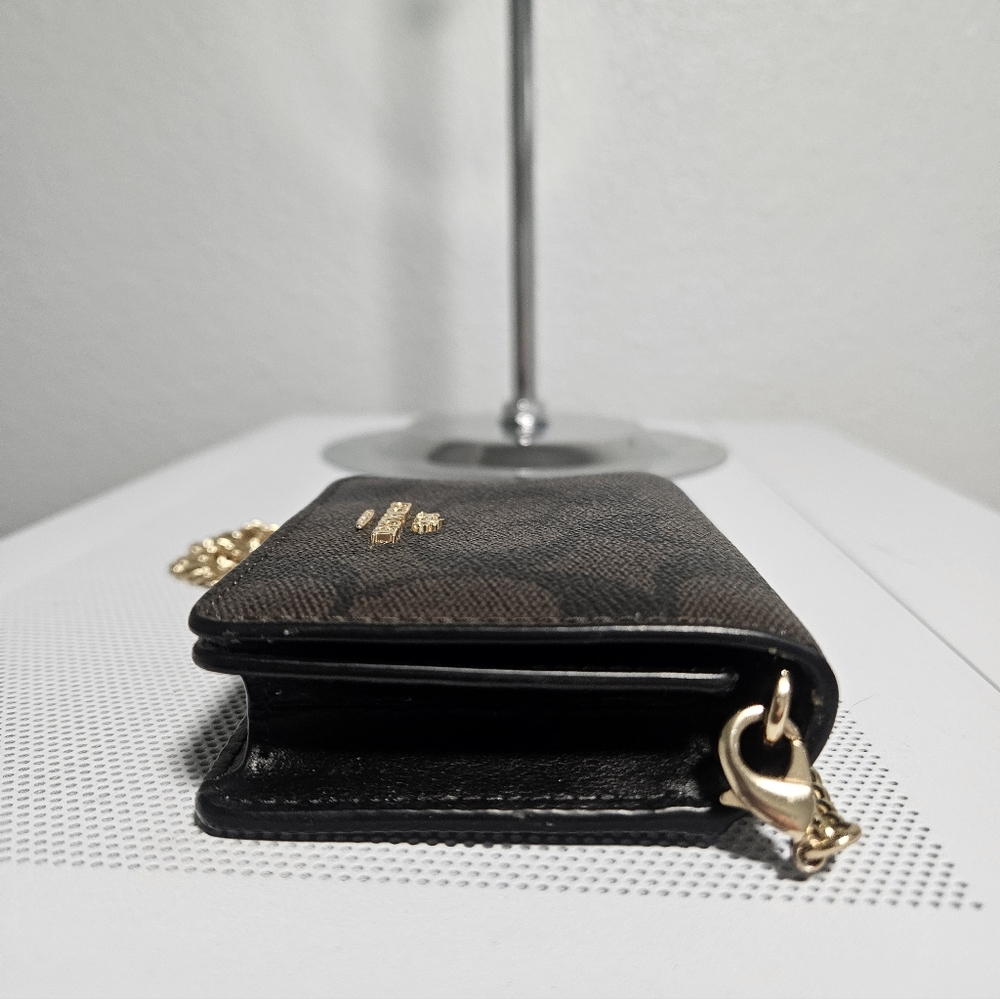 Coach Mini Wallet On A Chain In Signature Canvas - Picture 6 of 9